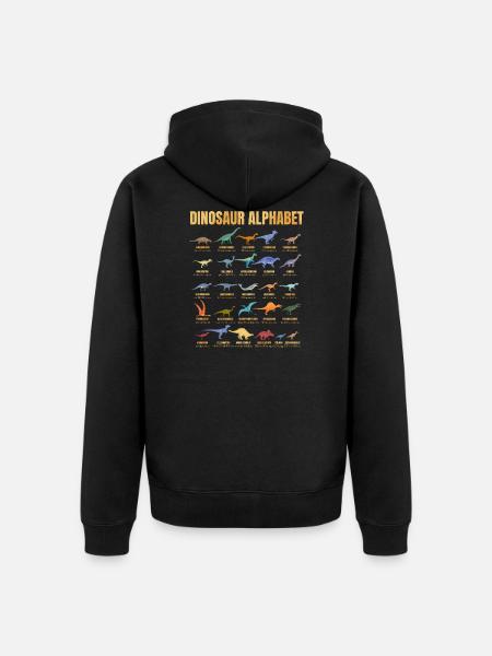 Dinosaur Alphabet - Types Of Dinosaurs - Dino - Ekologisk premiumluvjack unisex - svart