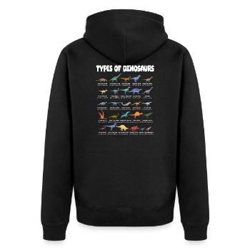 Types Of Dinosaurs Dino Identification - Cute - Unisex Premium Organic Zip Hoodie - black - Back - Nico (187cm)