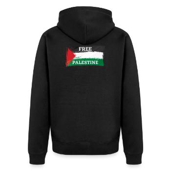 Free Palestine Palestine Peace Freedom Mask - Unisex Premium Organic Zip Hoodie - black - Back - Nico (187cm)