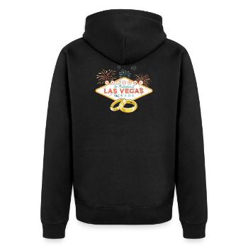 Wedding - Welcome To Fabulous Las Vegas Nevada - - Unisex Premium Bio Zip Hoodie - Schwarz - Hinten - Nico (187cm)