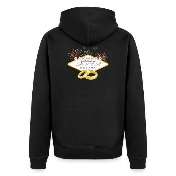 Wedding - Welcome To Fabulous Las Vegas Nevada - - Unisex Premium Bio Zip Hoodie - Schwarz - Hinten - Nico (187cm)