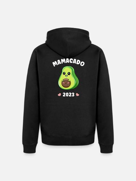 Mamacado 2023 Avocat Grossesse Enceinte - Veste à capuche bio Premium Unisexe - noir