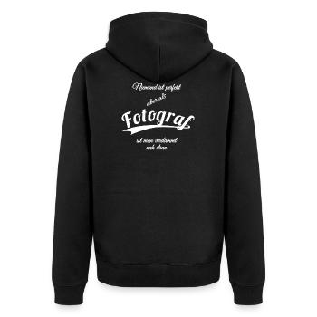 Fotograf - Unisex Premium Bio Zip Hoodie - Schwarz - Hinten - Nico (187cm)
