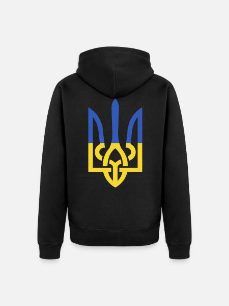 Ukraine Peace - Unisex Premium Organic Zip Hoodie - black
