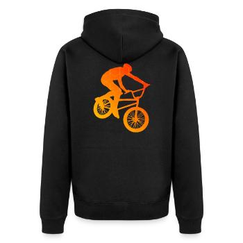 Vélo bmx homme femme bmx vélo jeune cyclisme - Veste à capuche bio Premium Unisexe - noir - Dos - Nico (187cm)