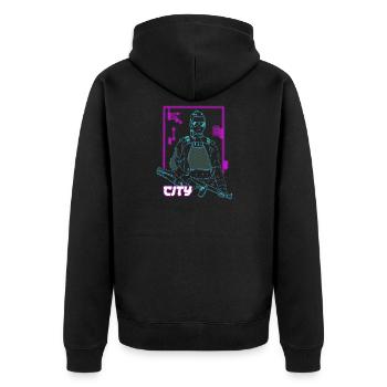 Brûlez la fille de la ville - Veste à capuche bio Premium Unisexe - noir - Dos - Nico (187cm)