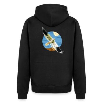 Oiseau Busard cendré Rapace Espèce protégée - Veste à capuche bio Premium Unisexe - noir - Dos - Nico (187cm)