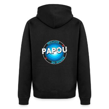 Meilleur Papou du monde Cadeau Cool - Veste à capuche bio Premium Unisexe - noir - Dos - Nico (187cm)