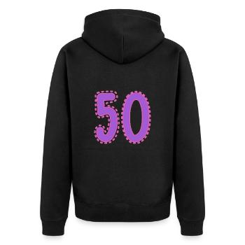 50. 50 ANS. 50e ANNIVERSAIRE. ANNIVERSAIRE 50 ANS. - Veste à capuche bio Premium Unisexe - noir - Dos - Nico (187cm)