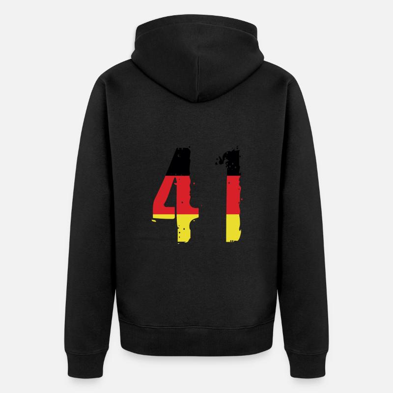 Maillot 41 Numéro Allemagne - Veste à capuche bio Premium Unisexe - noir