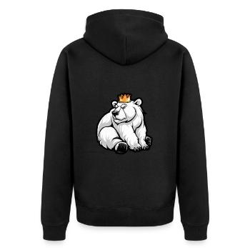Polar Bear Comic Crown - Unisex Premium Organic Zip Hoodie - black - Back - Nico (187cm)