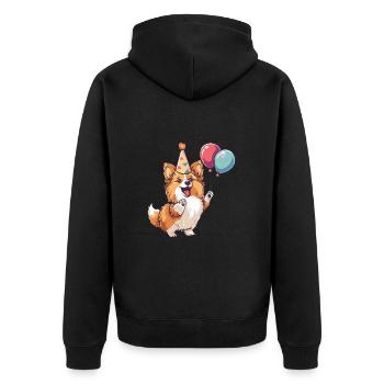 Border Collie Chiens Anniversaire Bébé - Veste à capuche bio Premium Unisexe - noir - Dos - Nico (187cm)