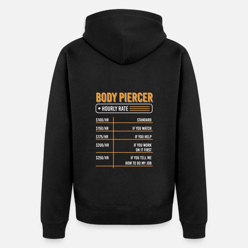 Profession Piercing Piercing Studio - Veste à capuche bio Premium Unisexe - noir