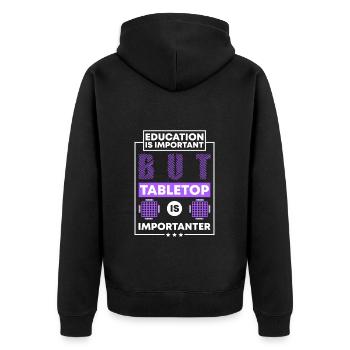 Brettspiele Stratege Spiel Rpg - Unisex Premium Bio Zip Hoodie - Schwarz - Hinten - Nico (187cm)
