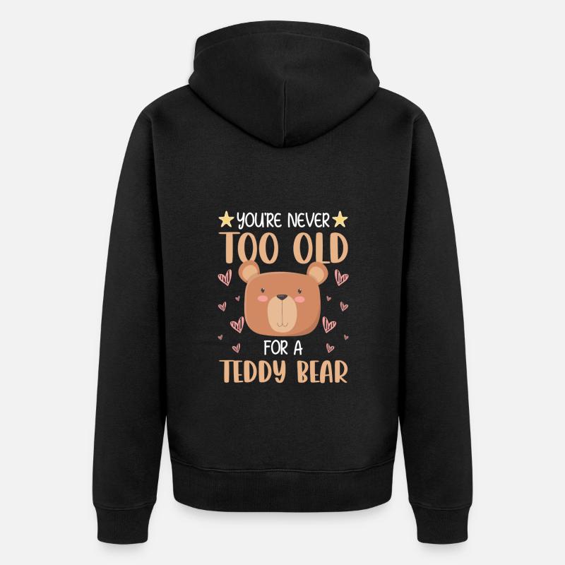 Teddy Kind Beschützer - Unisex Premium Bio Zip Hoodie - Schwarz