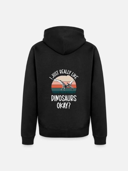Dino Triceratops Rex Raptor - Unisex Premium Organic Zip Hoodie - black