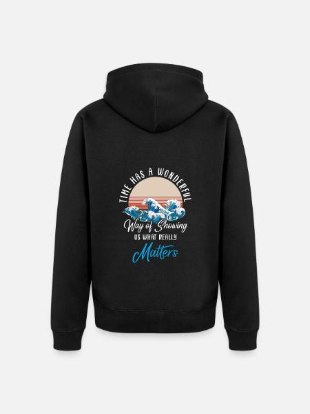 Time Friendship Art - Unisex Premium Organic Zip Hoodie - black