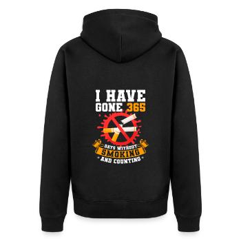 Zigarette Rauchen Sucht - Unisex Premium Bio Zip Hoodie - Schwarz - Hinten - Nico (187cm)