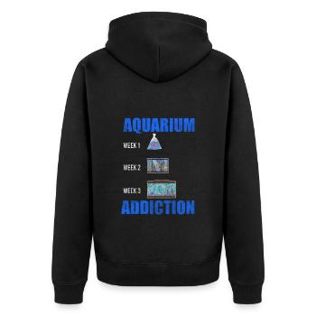 Aquarium Wasser Zucht Haustier - Unisex Premium Bio Zip Hoodie - Schwarz - Hinten - Nico (187cm)