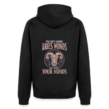 Widder Geburtstag Stolz - Unisex Premium Bio Zip Hoodie - Schwarz - Hinten - Nico (187cm)