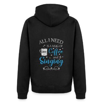 Music, Melody, Voice, Microphone - Unisex Premium Organic Zip Hoodie - black - Back - Nico (187cm)