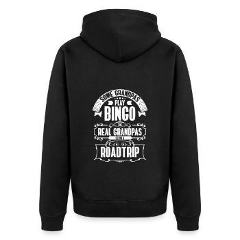 Road trip road venture - Unisex Premium Organic Zip Hoodie - black - Back - Nico (187cm)