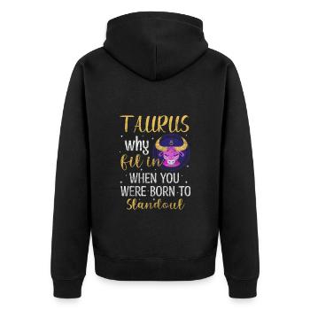Sternzeichen Astrologie April Sterne - Unisex Premium Bio Zip Hoodie - Schwarz - Hinten - Nico (187cm)