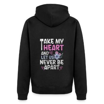 Beziehung Familie - Unisex Premium Bio Zip Hoodie - Schwarz - Hinten - Nico (187cm)