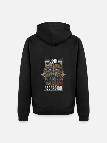 Odin Valhalla Thunder German - Unisex Premium Organic Zip Hoodie - black