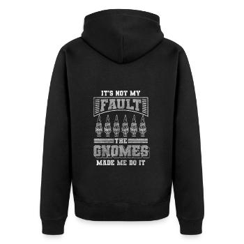 Zwerg Märchen Kobold - Unisex Premium Bio Zip Hoodie - Schwarz - Hinten - Nico (187cm)