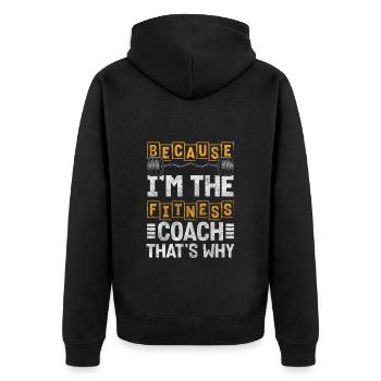Entraîneur de fitness Gym Pumper Studio - Veste à capuche bio Premium Unisexe - noir - Dos - Nico (187cm)