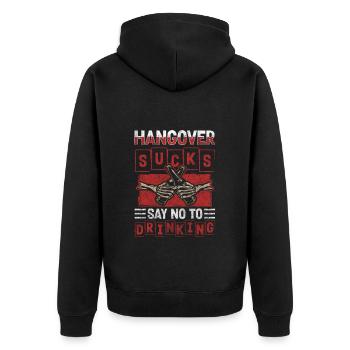 Alcool Non Merci Boire Motivation - Veste à capuche bio Premium Unisexe - noir - Dos - Nico (187cm)