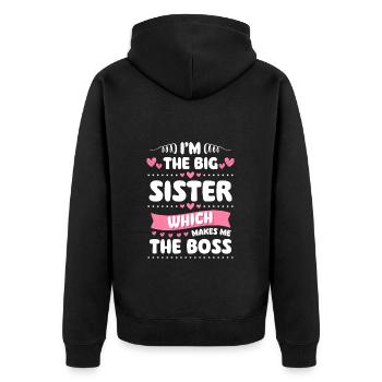 Famille Amour inséparable - Veste à capuche bio Premium Unisexe - noir - Dos - Nico (187cm)