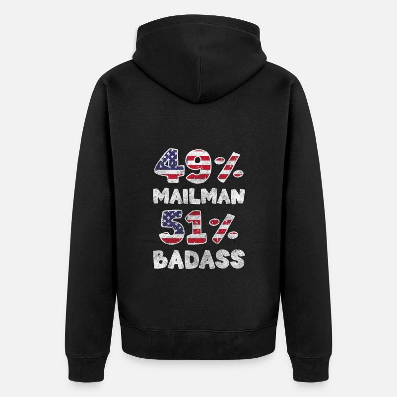 Post Kurier Briefzusteller - Unisex Premium Bio Zip Hoodie - Schwarz