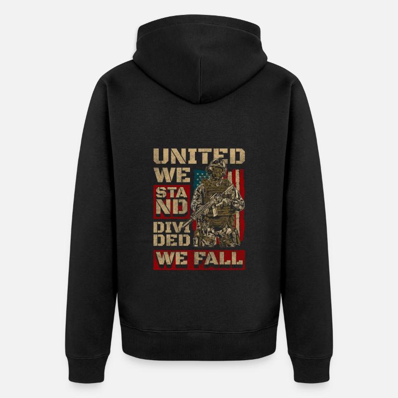États-Unis Patriot Nation Américain - Veste à capuche bio Premium Unisexe - noir