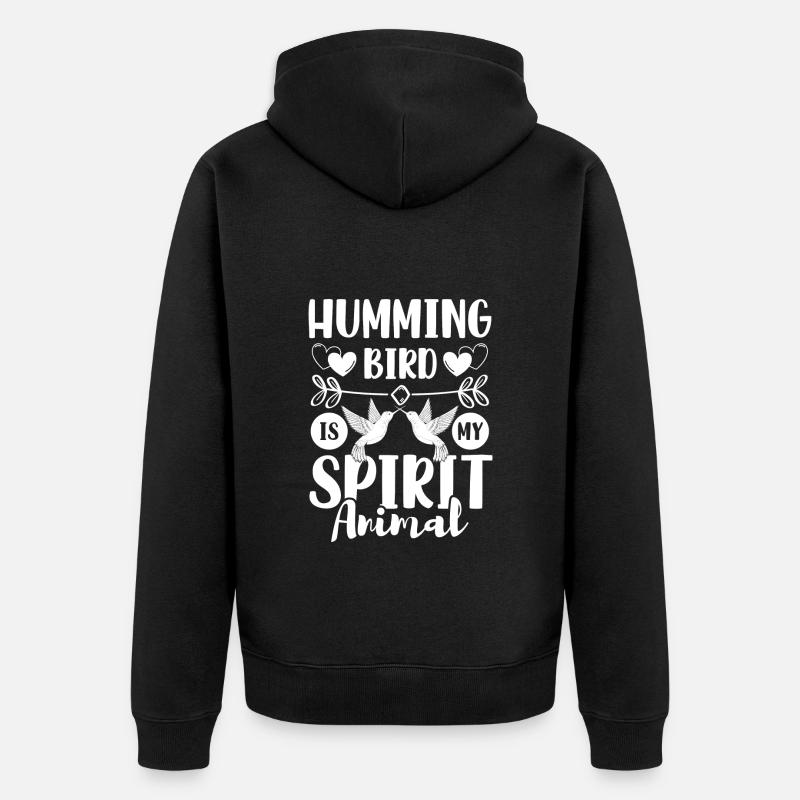 Colibri Printemps Animal Volant - Veste à capuche bio Premium Unisexe - noir