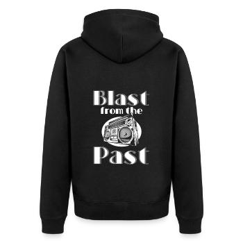 Music Cassette Tape 80s Vintage Car - Unisex Premium Organic Zip Hoodie - black - Back - Nico (187cm)