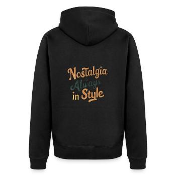 Nostalgia Is Always In Style - Unisex Premium Organic Zip Hoodie - black - Back - Nico (187cm)