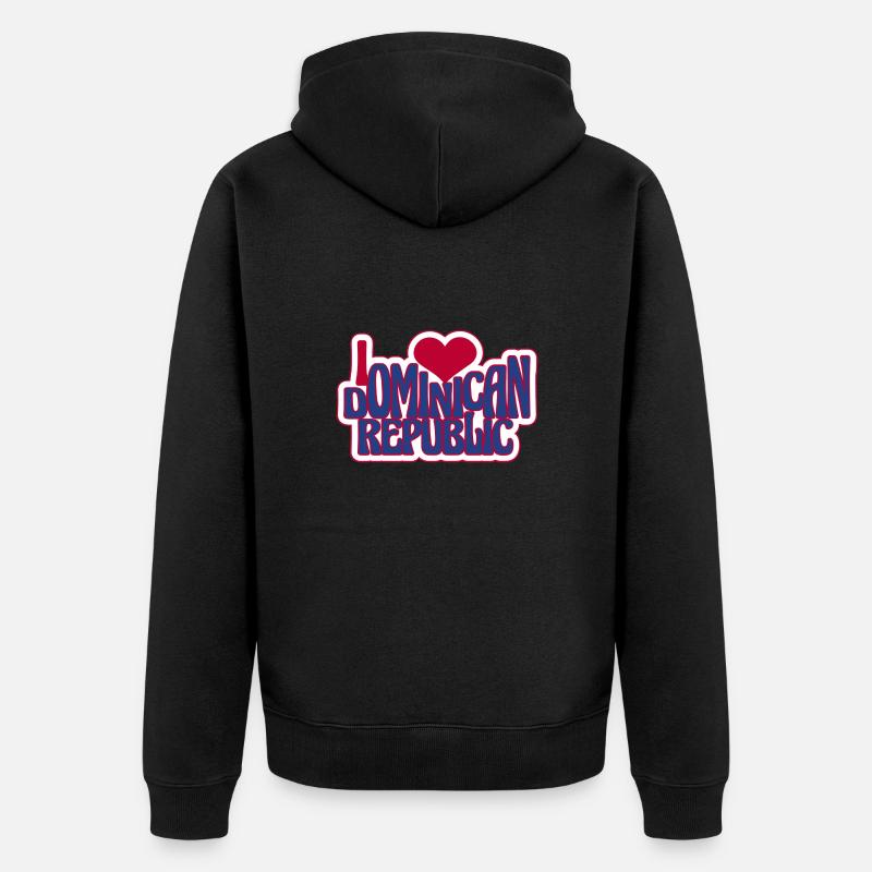 J’aime la République dominicaine - Veste à capuche bio Premium Unisexe - noir