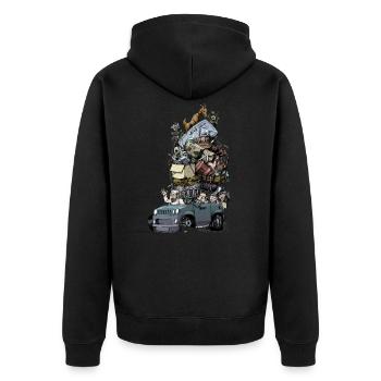 Road trip - Unisex Premium Organic Zip Hoodie - black - Back - Nico (187cm)