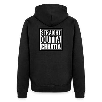 Straight outta Croatia - Veste à capuche bio Premium Unisexe - noir - Dos - Nico (187cm)