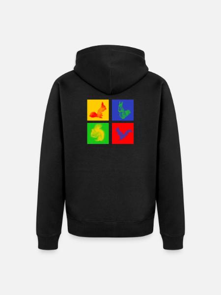 Squirrel - Unisex Premium Organic Zip Hoodie - black