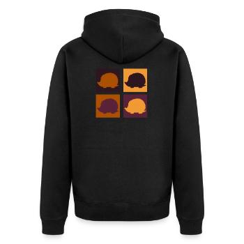 Igel - Unisex Premium Bio Zip Hoodie - Schwarz - Hinten - Nico (187cm)
