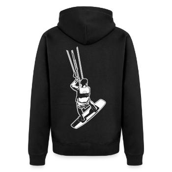 Kitesurfers - Unisex Premium Organic Zip Hoodie - black - Back - Nico (187cm)