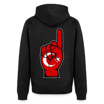 Drapeau de la Turquie numéro 1 - Veste à capuche bio Premium Unisexe - noir - Dos - Nico (187cm)