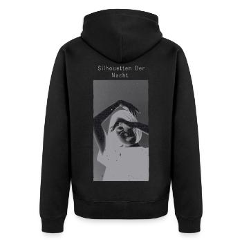 Silhouetten der Nacht - Techno Danceuse EDM - Unisex Premium Bio Zip Hoodie - Schwarz - Hinten - Nico (187cm)