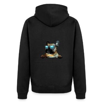 Frenchie, Bully, Français Bulldog, chien mignon - Veste à capuche bio Premium Unisexe - noir - Dos - Nico (187cm)