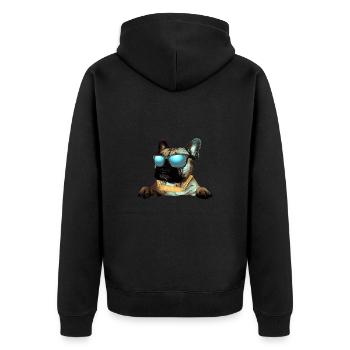 Frenchie, Bully, Français Bulldog, chien mignon - Veste à capuche bio Premium Unisexe - noir - Dos - Nico (187cm)