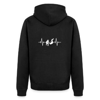 Brésilien Jiu Jitsu cadeau BJJ battement de coeur - Veste à capuche bio Premium Unisexe - noir - Dos - Nico (187cm)