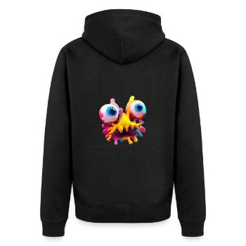 Monstre extraterrestre mignon - Veste à capuche bio Premium Unisexe - noir - Dos - Nico (187cm)